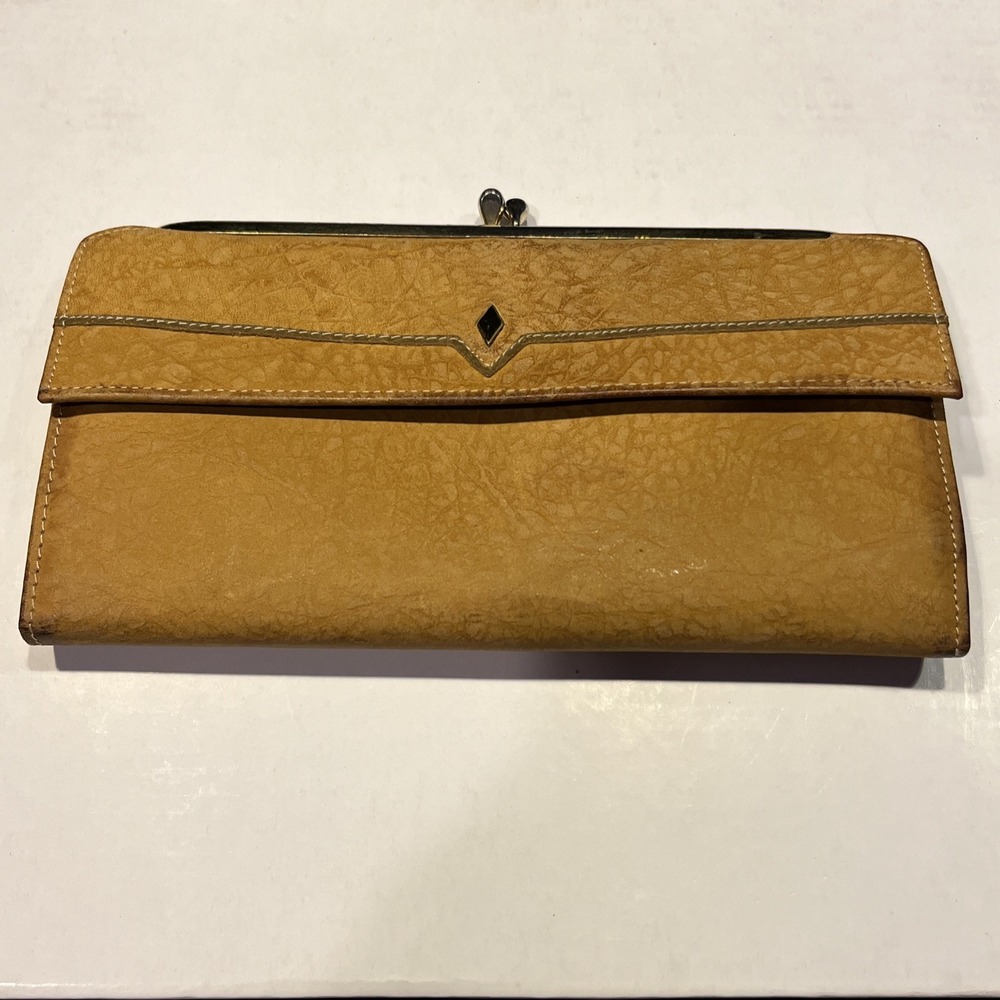 Rolfs Vintage Cowhide Leather gold/yellowWomen's Checkbook Wallet Vintage